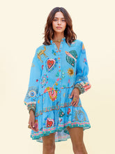 Minivestido con estampado único pintado