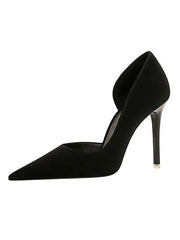 Tacones altos retro con punta hueca lateral