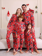 Mono para padres e hijos con estampado de alce navideño
