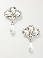 Pendientes de perlas con forma de abanico de flores personalizados