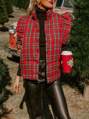 Klassische ärmellose Weste mit Karomuster