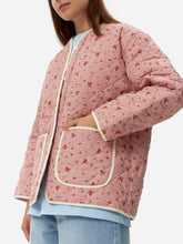 Einzigartige gesteppte rosa Blumentaschenjacke