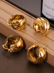 Pendientes trenzados irregulares con personalidad retro francesa