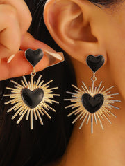 Pendientes geométricos de corazón de espinas