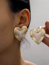 Stylish Peach Heart Earrings