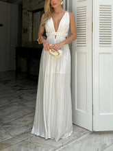 The Most Beautiful Time Elegantes rückenfreies Maxikleid mit tiefem V-Ausschnitt