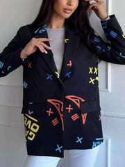 Lässige Anzugjacke im Lazy Style mit Graffiti-Print