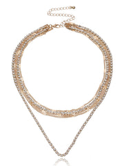 Collar de diamantes multicapa