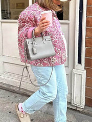 Jacke mit Vintage-Blumendruck