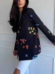 Lässige Anzugjacke im Lazy Style mit Graffiti-Print