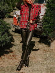 Klassische ärmellose Weste mit Karomuster