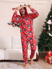 Mono para padres e hijos con estampado de alce navideño