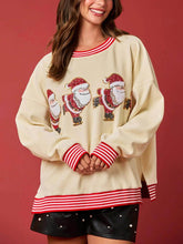 Sudadera de manga larga con cuello redondo y lentejuelas con decoración navideña