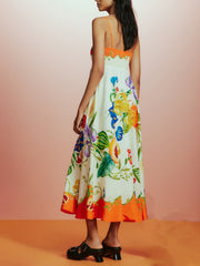 Sunny Pomegranate – Midikleid mit Blumendruck