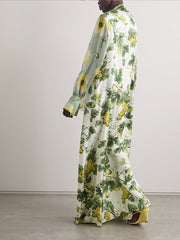 Maxikleid mit zartem Blumen- und Früchte-Print