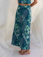 Einzigartiger Midirock in A-Linie mit Blumenmuster