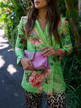 Einzigartiger, lockerer Anzug mit langen Ärmeln und Blumenmuster