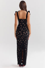 Elegantes festliches Maxikleid mit Schleifenträgern