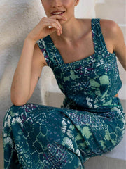 Einzigartiger Midirock in A-Linie mit Blumenmuster