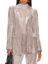 Klassischer Langarm-Blazer aus Pannesamt mit einem Knopf