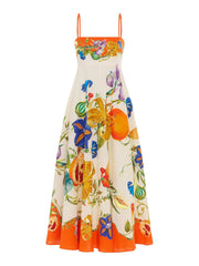 Sunny Pomegranate – Midikleid mit Blumendruck