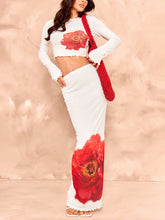 Lässiges, tailliertes Zweiteiler-Set mit Blumenmuster und hoher Taille