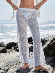 Casual Openwork Knit Side Pocket Wide-leg Pants