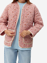 Einzigartige gesteppte rosa Blumentaschenjacke