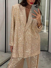 Casual Sequined Blazer