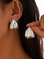 Curved Geometric Heart-shaped Earrings