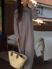 Casual And Versatile Ribbed Loose Maxi Dress