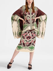 Falda con estampado floral de arte vintage