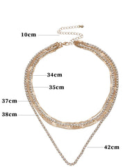 Collar de diamantes multicapa