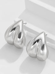 Curved Geometric Heart-shaped Earrings