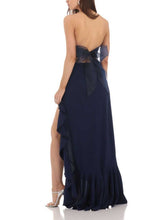 Vestido maxi irregular sexy sin tirantes