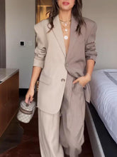 Einzigartiges, zweifarbiges, klassisches Anzugsakko im Colorblock-Design