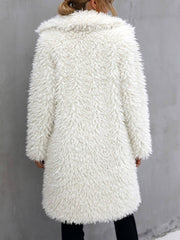 Revers Street Style Toskanischer Plüsch Lockerer Mantel