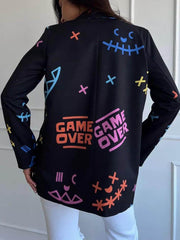 Lässige Anzugjacke im Lazy Style mit Graffiti-Print