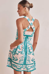 Exquisites Camisole-Minikleid mit bemaltem Blumendruck