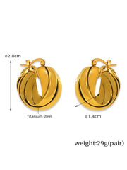 Pendientes trenzados irregulares con personalidad retro francesa