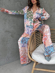 Unique Ethnic Print Elastic Waist Pants
