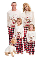 Weihnachtselchdruck Langarm-Eltern-Kind-Pyjama-Set für Zuhause