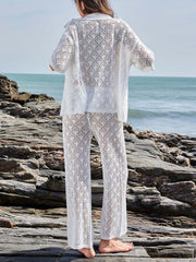 Camisa informal de punto calado