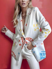 Lässige Anzugjacke im Lazy Style mit Graffiti-Print
