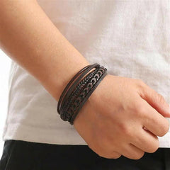Luxury Hand-Woven Men's Leather Bracelet