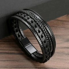 Luxury Hand-Woven Men's Leather Bracelet