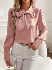 Modern Muse Bow Detail Satin Feel Blouse
