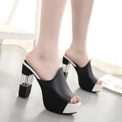 Open Toe Block Heels Sandals