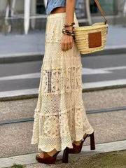 Openwork Crochet Maxi Skirt Boho Chic & Elegant