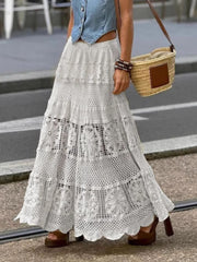 Openwork Crochet Maxi Skirt Boho Chic & Elegant
